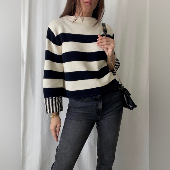 SADE STRIPED SWEATER 🆕 — In Cream/navy - Picture 8 of 8